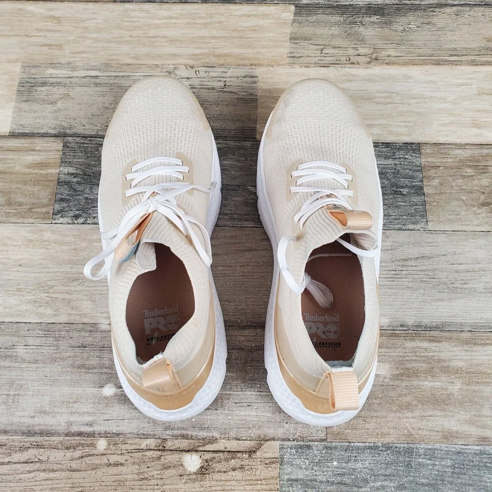 Timberland Pro Setra Safety Shoes Womens Sz 7 Beige Color Anti Fatigue